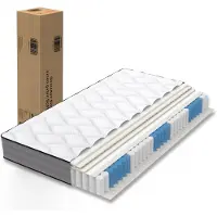 Youjia Matelas à ressorts ensachés 90x200 cm, fermeté H3, hauteur 20 cm - Fabriqué selon les normes Oeko-Tex - Matelas à ressorts 90x200 avec 1000 ressorts - Matelas 7 zones, fermeté H3, dimensions 90x200
