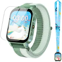 Topchances Montre intelligente pour enfants garçons et filles, avec 30 jeux de puzzle, podomètre lecteur de musique caméra réveil livre audio habitude, cadeau pour enfants 3-12