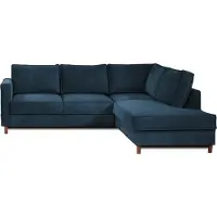 Lisa Design Jake - canapé d'angle droit - convertible - 5 places - en velours côtelé , Bleu Ardoise