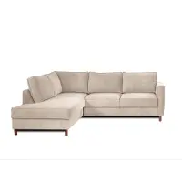 Lisa Design Jake - canapé d'angle gauche - convertible - 5 places - en velours côtelé , Beige