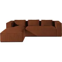 Lisa Design Stella - canapé d'angle gauche en velours côtelé - 4 places , Terracotta