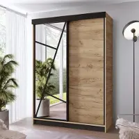 KIER FURNITURE Armoire avec miroir - Armoire à portes coulissantes, 167x205x59 cm
