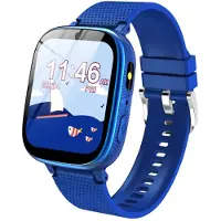 Topchances Montre intelligente pour enfants, 1,83″ montre pour enfants avec 30 jeux, appels, caméra, musique, podomètre, réveil, carte d'apprentissage, livre audio, cadeau pour 3-12 filles/garçons,Bleu