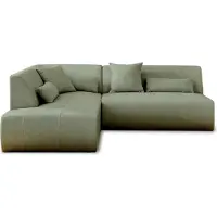 Best Mobilier Onyx - canapé modulable d'angle gauche 5 places - en tissu , Vert sauge