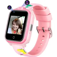 Topchances montre intelligente 4G pour enfants avec appel vidéo, montre intelligente pour enfants avec GPS, montre intelligente pour enfants appelant SOS mode école jeux réveil, cadeaux pour filles garçons,Rose