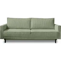 Best Mobilier Lisa Design Charlie - canapé 3 places convertible avec coffre - en velours côtelé , Vert sauge