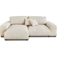 Lisa Design Garance - canapé d'angle réversible - 4 places - en velours côtelé , Beige