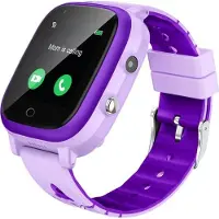 Topchances montre intelligente 4G pour enfants avec GPS et téléphone, SOS, lecteur de musique, appareil photo, mode école, Kids Smart Watch pour 3-14 ans garçons filles cadeaux, Violet