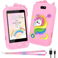 Topchances Téléphone portable pour enfants, Prétend Smartphone pour filles garçons, 2,8 pouces écran tactile montre téléphone enfants avec appareil photo, musique et jeu, pour 3-12 ans cadeaux,Rose