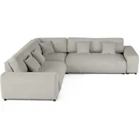 Lisa Design Garance - canapé modulable d'angle gauche - 5 places - en velours côtelé , Gris clair