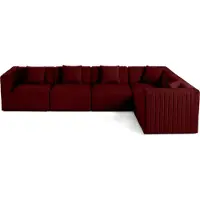 Best Mobilier Nova - canapé modulable d'angle réversible - 6 places - en velours , Rouge