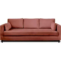 Best Mobilier Lisa Design Anna - canapé droit 3 places convertible avec poche en velours , Rose