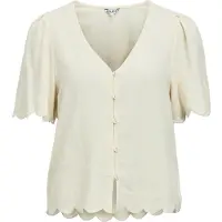 Object Sanne Short Sleeve Blouse Beige,Blanc 34 Femme