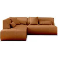 Best Mobilier Lisa Design Onyx - canapé modulable d'angle gauche 5 places - en tissu , Rouille