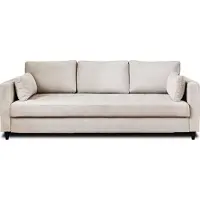 Best Mobilier Lisa Design Anna - canapé droit 3 places convertible avec poche en velours , Beige