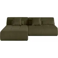 Best Mobilier Onyx - canapé modulable d'angle réversible 4 places - en velours côtelé , Vert