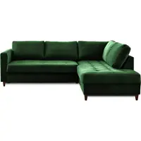 Lisa Design Anna - canapé d'angle droit - 5 places - convertible - en velours , Vert