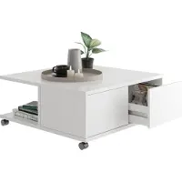 Preisbrecher Couchtisch >TWIN 1< in weiß - 70x36x70cm (BxHxT)