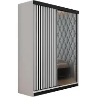 KIER FURNITURE Armoire multi-usages MALANI 138 - Blanc 138x205x59 cm
