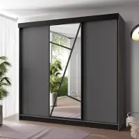 KIER FURNITURE Armoire avec miroir - Armoire à portes coulissantes, 200x205x59 cm