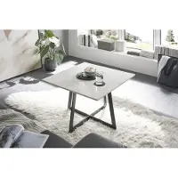 Freiraum Couchtisch >MIRAMAR< in weiß aus Marmor weiß - 65x65x44cm (LxBxH)