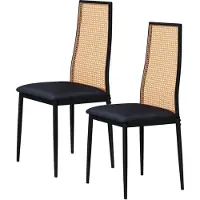 ProximaX Chaise de salle à manger vintage en rotin PE avec structure en tube d'acier et rembourrage - Idéal pour l'intérieur et l'extérieur
