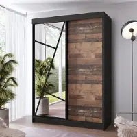 KIER FURNITURE Armoire avec miroir - Armoire à portes coulissantes, 167x205x59 cm