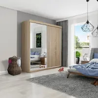 KIER FURNITURE Armoire à portes coulissantes polyvalente TOP B-23 - Chêne Sonoma 150x200x62 cm