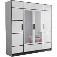 KIER FURNITURE Armoire à quatre portes Roj4D - 206,4 x 205 x 39 cm Blanc