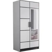 KIER FURNITURE Armoire à deux portes Roj2D - 104,8 x 205 x 39 cm Blanc