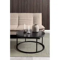 Freiraum Couchtisch >Spiro< in schwarz, MDF, Stahl - 40x80cm (HxD)