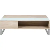 Freiraum Couchtisch >Azalea< in weiss, Sonoma Eiche, MDF - 110x35x60cm (BxHxT)