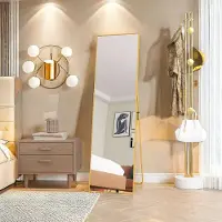 ProximaX Miroir de maquillage rectangulaire en verre trempé, cadre en aluminium doré, 1400x400 mm, design moderne élégant pour chambre ou salle de bain