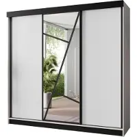 KIER FURNITURE Armoire avec miroir - Armoire à portes coulissantes, 250x205x59 cm