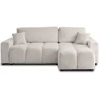 Best Mobilier Crocus - canapé d'angle réversible - 4 places - convertible avec coffre - en Fourrure artificielle , Gris clair