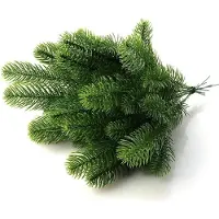 BundiGlassware 10 pièces de plantes artificielles, branches de sapin artificielles, plantes vertes, branches de sapin, feuilles, décoration de fête à domicile, décoration d'arbre de Noël, vert