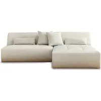 Lisa Design Onyx - canapé modulable d'angle réversible 4 places - en tissu , Beige
