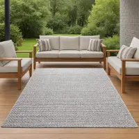 Teppichhome24 Tapis intérieur & extérieur Balcon résistant aux intempéries Tissu plat gris uni Taille - 200 x 290 cm
