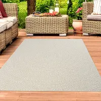 Teppichhome24 Tapis d'extérieur Tapis de terrasse avec motif circulaire durable et léger -- beige-marron Taille - 140 x 200 cm