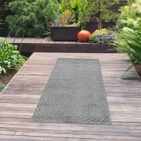 Teppichhome24 Tapis moderne d'extérieur résistant aux intempéries Terrasse Balcon Style boho de haute qualité Anthracite Taille - 80 x 150 cm