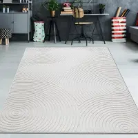 Teppichhome24 Tapis Outdoor résistant aux intempéries en crème avec motif circulaire - moderne & facile d'entretien Taille - 240 x 340 cm