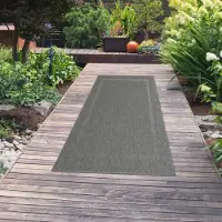 Teppichhome24 Tapis en sisal avec une bordure discrète, couleur anthracite - Dimensions : 80 x 200 cm