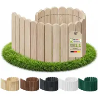 Pemicont Floranica Palissade de jardin bois sans piquets 100 x 10 cm, Non traité – pin en rouleau, à enterrer ou en habillage
