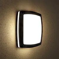 LUMILED Applique extérieure Applique extérieure Lampe de jardin Lampe de couloir Terrasse Façade IP44 noir rectangulaire Aluminium PC 230V E27 Douille max. 12W
