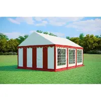 Pártystany-Jičín s.r.o. Tente de réception 4x6 mètres, PVC, standard, 500 g/m² - Rouge et blanc