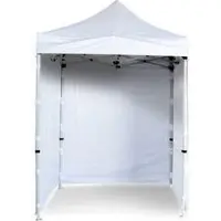 Pártystany-Jičín s.r.o. Tente de réception à armature en ciseaux 2 x 2 m, acier, standard, 450 g/m² - 4 panneaux latéraux pleins, blanc