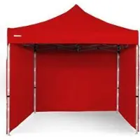Pártystany-Jičín s.r.o. Tente de réception à armature en ciseaux 3 x 3 m ALU Premium 450 g/m² - 4 panneaux latéraux pleins, rouge