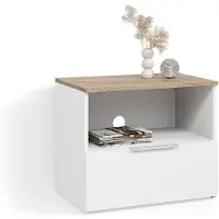 Livinity Meuble TV Piave Blanc/Sonoma 60x50cm avec tiroir, Model 58749