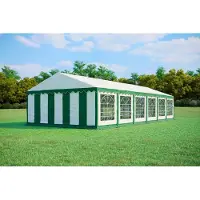 Ambitent Tente de réception 5x12 mètres, PVC, standard, 500 g/m², vert et blanc
