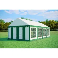 Ambitent Tente de réception 4x8 mètres, PVC PREMIUM, 500 g/m² - Vert et blanc